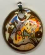 Kandinsky's "In the Black Circle", Murano Glass Pendant
